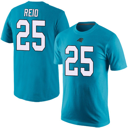 Carolina Panthers Men Blue Eric Reid Rush Pride Name and Number NFL Football #25 T Shirt->nfl t-shirts->Sports Accessory